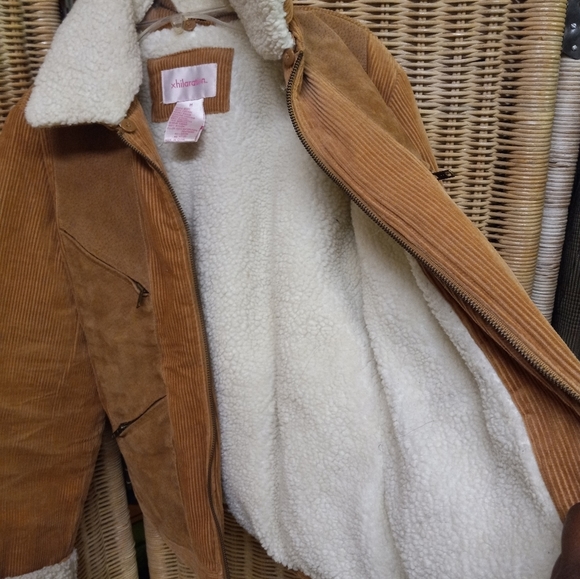 Xhilaration Coat Jacket Beige Corduroy & Leather Moto Detach Collar Size… - Picture 4 of 9